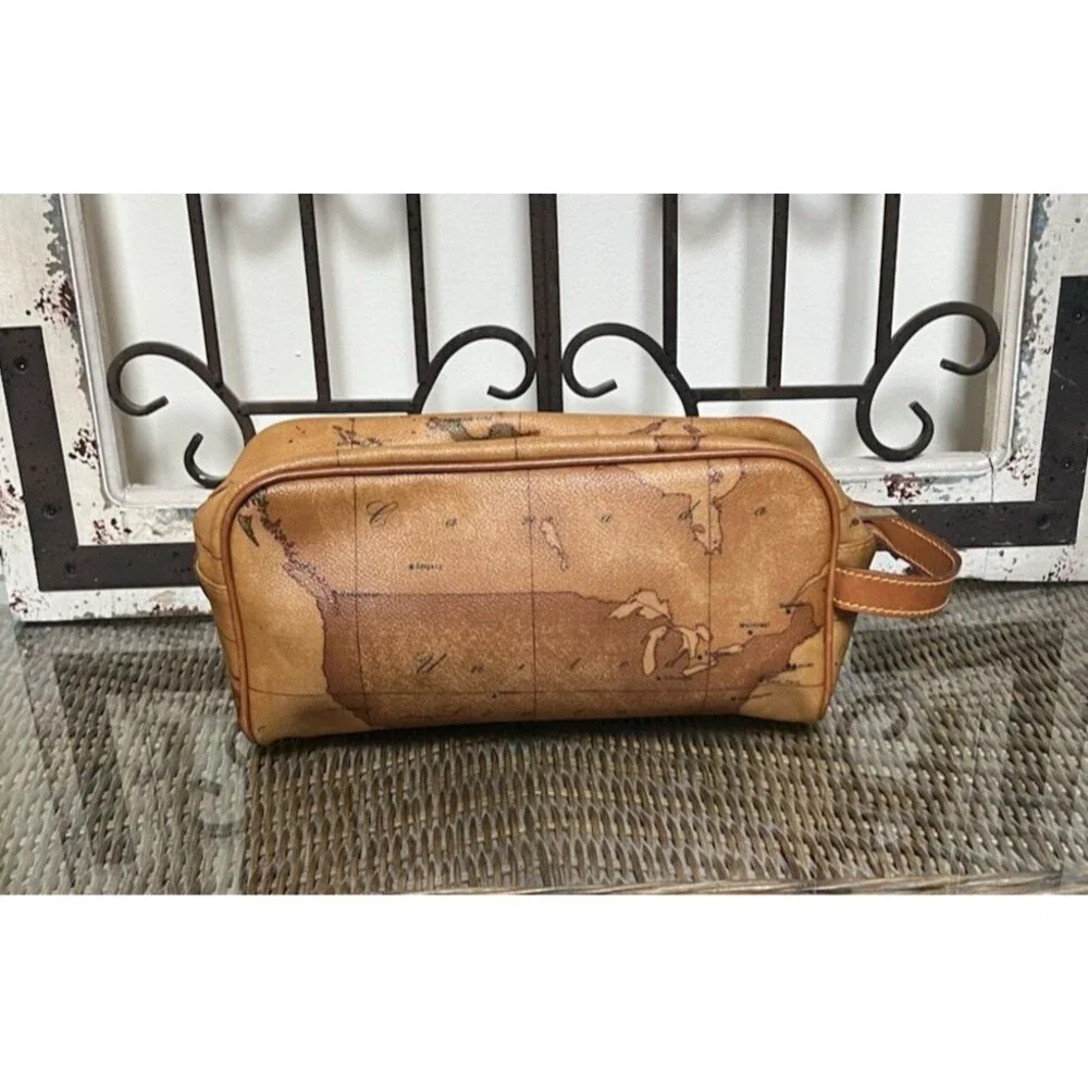 Alviero Martini 1a Classe Geo Classic Bag Iconic Map Print Toiletry Cosmetic Bag